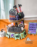 Hocus Pocus Themed Halloween Tiered Tray Decorations