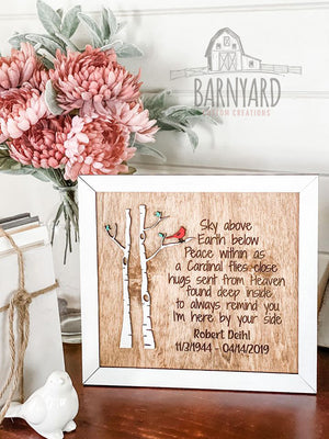 Personalized Memorial Cardinal Poem 3-D Wood Sign