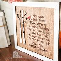 Personalized Memorial Cardinal Poem 3-D Wood Sign