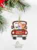 Vintage Red Christmas Trucks Filled With Joy Ornament Sets