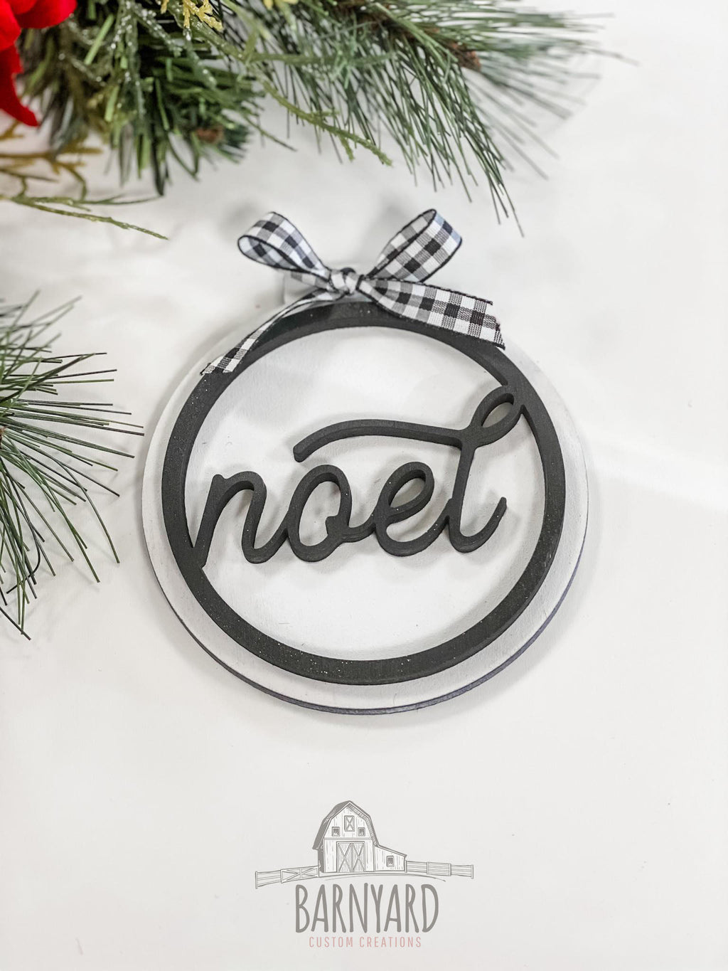 Farmhouse Shiplap Christmas Ornament Set