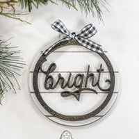 Farmhouse Shiplap Christmas Ornament Set