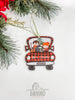 Vintage Red Christmas Trucks Filled With Joy Ornament Sets