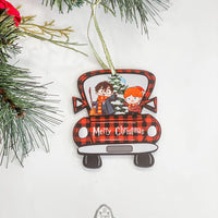 Vintage Red Christmas Trucks Filled With Joy Ornament Sets