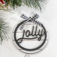 Farmhouse Shiplap Christmas Ornament Set