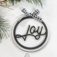 Farmhouse Shiplap Christmas Ornament Set
