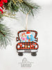 Vintage Red Christmas Trucks Filled With Joy Ornament Sets