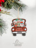 Vintage Red Christmas Trucks Filled With Joy Ornament Sets