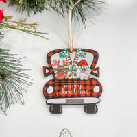 Vintage Red Christmas Trucks Filled With Joy Ornament Sets