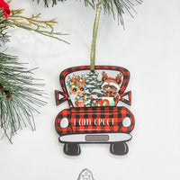 Vintage Red Christmas Trucks Filled With Joy Ornament Sets