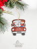 Vintage Red Christmas Trucks Filled With Joy Ornament Sets