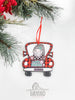 Vintage Red Christmas Trucks Filled With Joy Ornament Sets