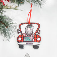 Vintage Red Christmas Trucks Filled With Joy Ornament Sets