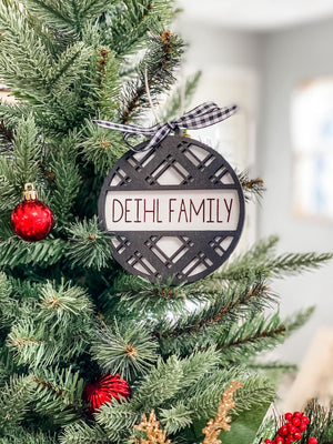 Personalized Farmhouse Style Ornament Set