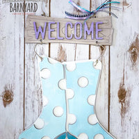 Rainboots Door Hanger Painted/DIY Sign
