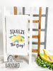 Squeeze The Day embroidered tea towel