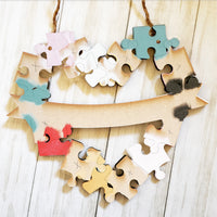 3D Love You To Pieces Puzzle Heart Hanger