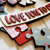 3D Love You To Pieces Puzzle Heart Hanger