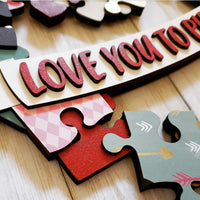 3D Love You To Pieces Puzzle Heart Hanger