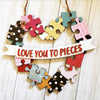 3D Love You To Pieces Puzzle Heart Hanger