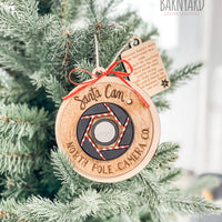 Wooden Santa Cam Christmas Ornament