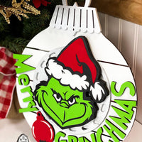 Grinch Ornament Door Hanger