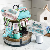 Hello Spring Tier Tray Decor