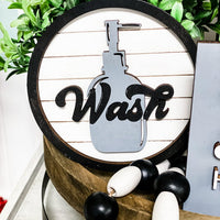 Bathroom Tier Tray Signs