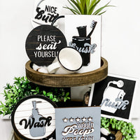 Bathroom Tier Tray Signs