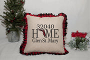 Home State Zip Code Embroidered Pillow Cover •50 States Available