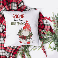 Gnome For The Holidays Embroidered Pillow Cover