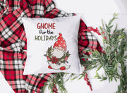 Gnome For The Holidays Embroidered Pillow Cover