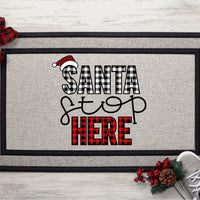 Santa Stop Here Christmas Doormat, Custom Doormat