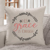 Embroidered His Grace is Enough Cotton Pillow