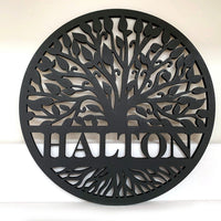 Personalized Tree Family Name Round Collection