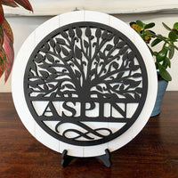 Personalized Tree Family Name Round Collection