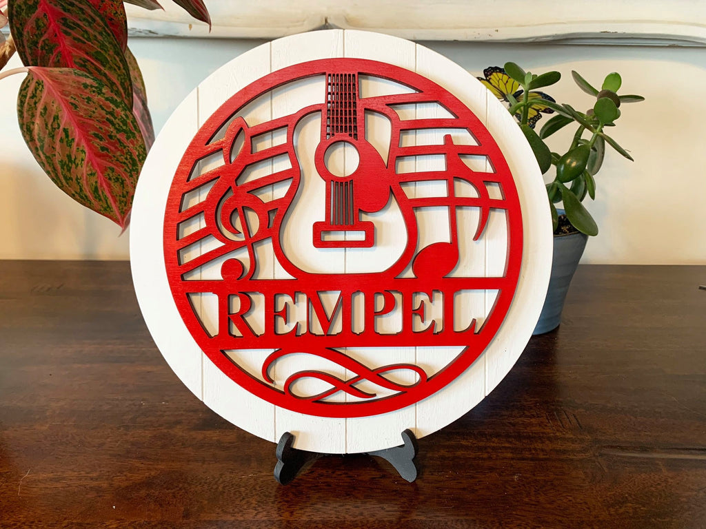 Personalized Guitar Name Round Collection