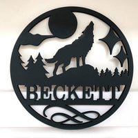 Personalized Wolf Family Name Round Collection