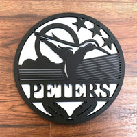 Personalized Hummingbird Name Round  Collection
