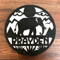 Personalized Elephant Name Round Collection