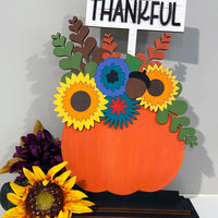 Floral Pumpkin Stand Sitter Sign| DIY Paint Kit