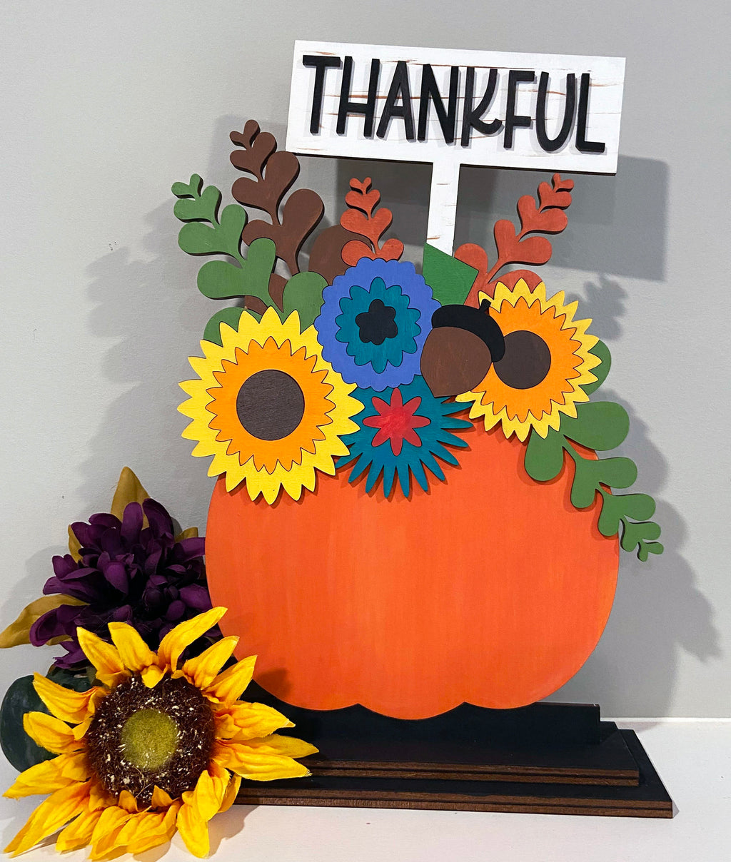 Floral Pumpkin Stand Sitter Sign| DIY Paint Kit