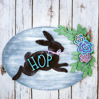 Floral Bunny Door Hanger Painted/DIY