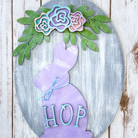 Floral Bunny Door Hanger Painted/DIY